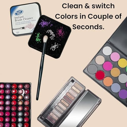 ALAZCO Instant Brush Cleaner Sponge – No Water, No Drying Time, TSA Approved Makeup Brush Cleaner for Quick Color Switching