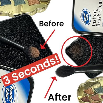 ALAZCO Instant Brush Cleaner Sponge – No Water, No Drying Time, TSA Approved Makeup Brush Cleaner for Quick Color Switching