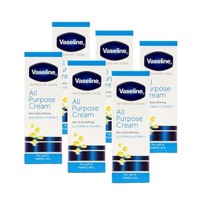 Vaseline Intensive Care All Purpose Cream for Rough, Cracked Skin Relief, 1.41 oz Tubes (Pack of 6)