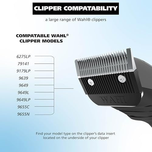 Wahl Detachable Cordless Hair Clipper Blade Replacement Set – Model 2167, Stainless Steel, Compatible with 6275LP/9179/9590/9591/9639/9645/9649LP/9655/79434/79003/79005 Avelisse