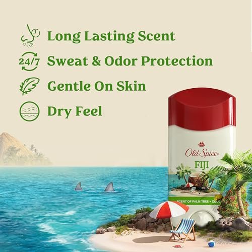 Old Spice Dry Feel Antiperspirant Deodorant for Men, 24/7 Sweat & Odor Protection, Gentle on Skin with Skin Conditioners, Fiji with Palm Tree + Coconut Scent, Travel Size, 0.5 oz (Pack of 24) Avelisse
