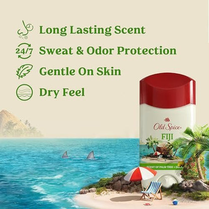 Old Spice Dry Feel Antiperspirant Deodorant for Men, 24/7 Sweat & Odor Protection, Gentle on Skin with Skin Conditioners, Fiji with Palm Tree + Coconut Scent, Travel Size, 0.5 oz (Pack of 24) Avelisse