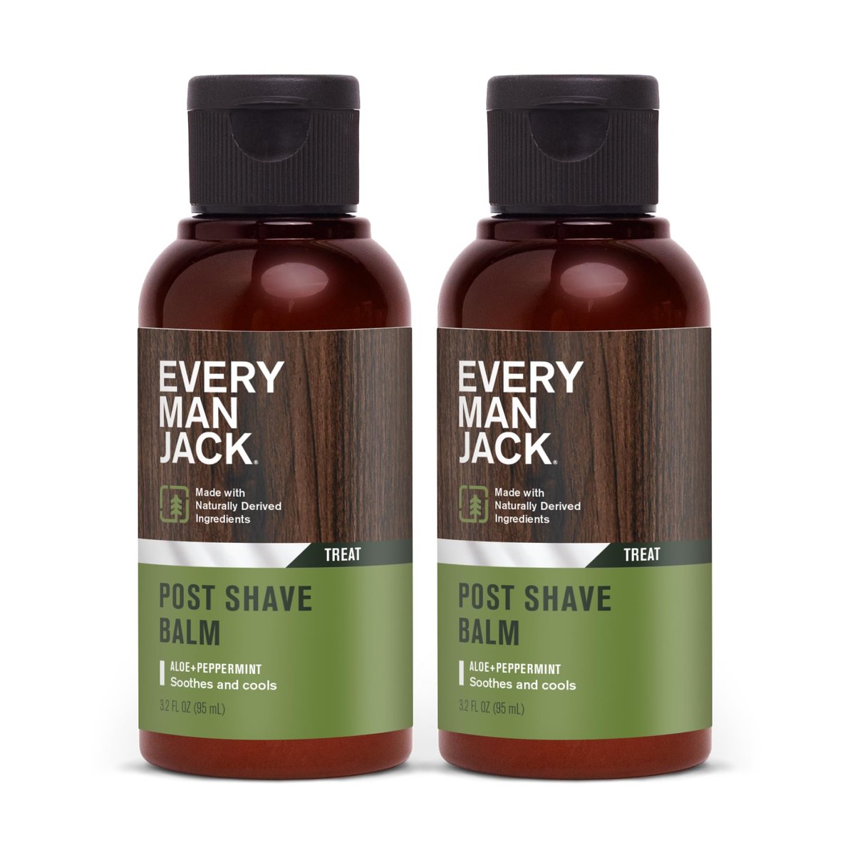 Every Man Jack Men's Post Shave Balm - Calms Irritation, Cools Skin, Hydrates, Absorbs Fast - Made with Naturally Derived Ingredients like Coconut Oil, Aloe Vera, Natural Menthol - 3.2oz - 2 Pack Avelisse