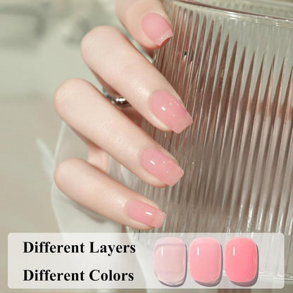 COSMOO Jelly Pink Nail Polish 12ml – Peach Quick Dry Translucent Nail Lacquer for Long-Lasting Sheer Nail Art Varnish