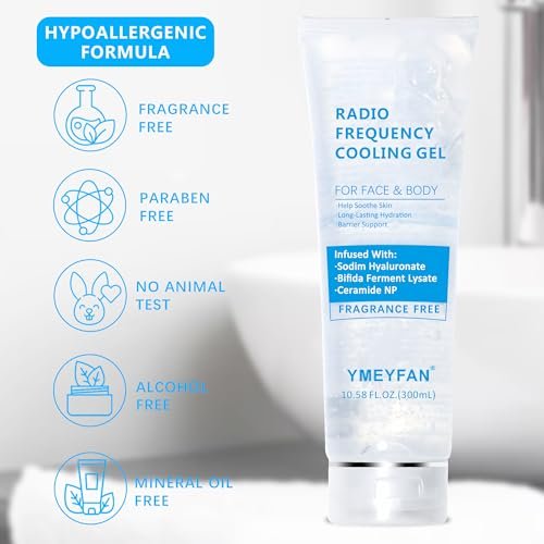 Conductive Gel for Microcurrent & RF Facial Machines – Fragrance-Free, Hypoallergenic, with Hyaluronic Acid & Ceramide, Long-Lasting Hydration, 10.58 Fl Oz - görsel 8