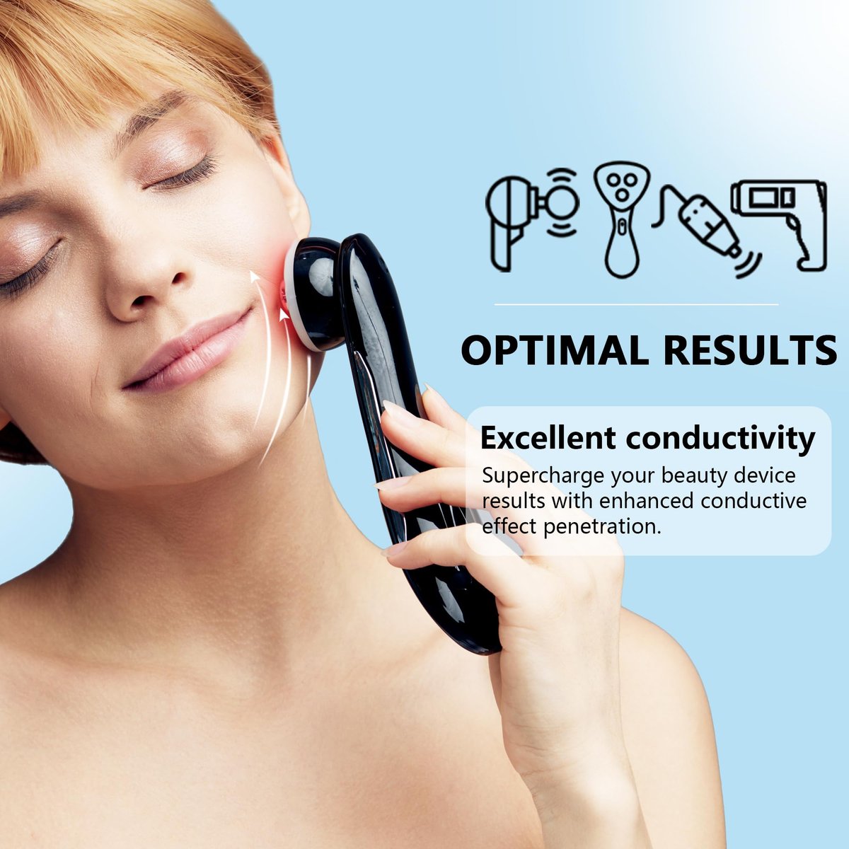 Conductive Gel for Microcurrent & RF Facial Machines – Fragrance-Free, Hypoallergenic, with Hyaluronic Acid & Ceramide, Long-Lasting Hydration, 10.58 Fl Oz - görsel 3