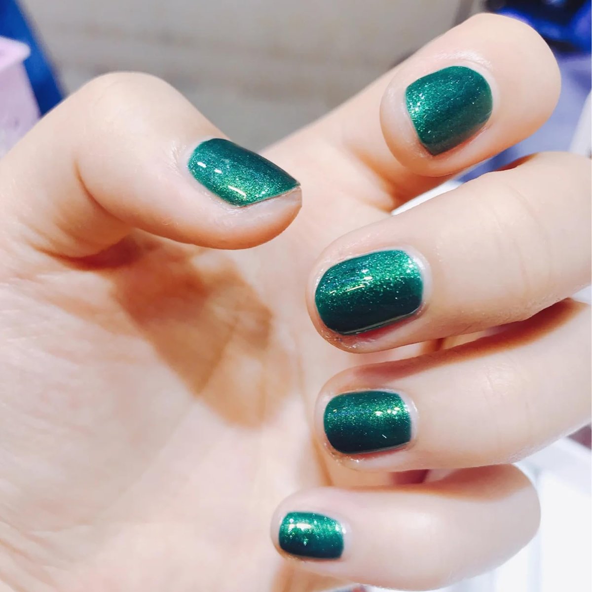 COSMOO Glitter Dark Green Nail Polish – Quick Dry, Shimmer Nail Lacquer 12ml - görsel 13