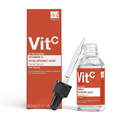 Dr Botanicals 5% Vitamin C & 2% Hyaluronic Acid Facial Serum – Anti-Aging, Brightening, Hydrating Serum with Beautifeye, 1 fl oz