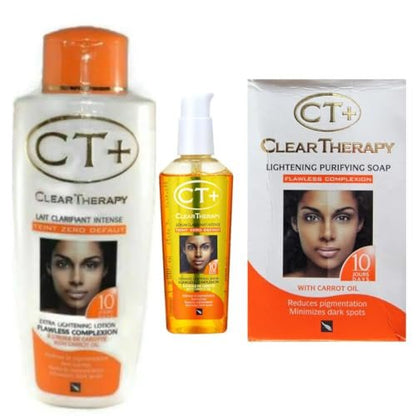 E de B CT+ Clear Therapy Extra Lightening Lotion + Soap + Serum With Carrot Oil (3 Pack) Avelisse