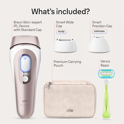 Braun Smart IPL Skin i·Expert Pro 7 Permanent Hair Reduction Device for Women and Men, Silver Avelisse