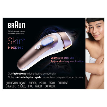 Braun Smart IPL Skin i·Expert Pro 7 Permanent Hair Reduction Device for Women and Men, Silver Avelisse