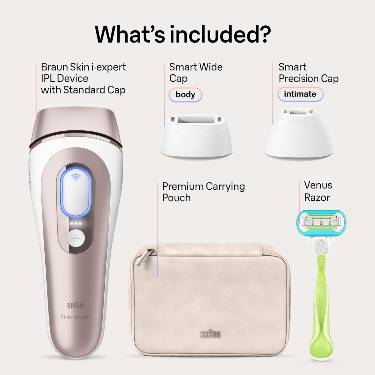 Braun Smart IPL Skin i·Expert Pro 7 Permanent Hair Reduction Device for Women and Men, Silver Avelisse