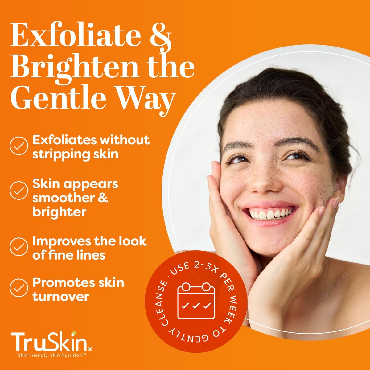 TruSkin Vitamin C Face Scrub & Face Exfoliator - Brightening Facial Scrub with Bora Bora White Sand & Yuzu Lemon - Smooths Texture and Reveals Softer-Looking Skin, 4 fl oz Avelisse