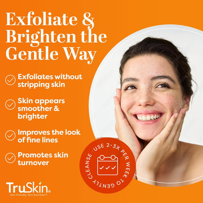 TruSkin Vitamin C Face Scrub & Face Exfoliator - Brightening Facial Scrub with Bora Bora White Sand & Yuzu Lemon - Smooths Texture and Reveals Softer-Looking Skin, 4 fl oz Avelisse