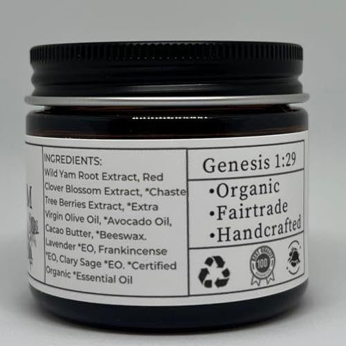 Faith and Grace Organics Wild Yam Cream for Women - Organic Hormone Balancing, PMS, Menopause & Perimenopause Relief, 2 oz Avelisse