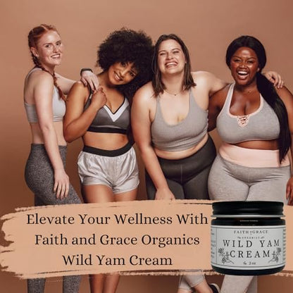 Faith and Grace Organics Wild Yam Cream for Women - Organic Hormone Balancing, PMS, Menopause & Perimenopause Relief, 2 oz Avelisse