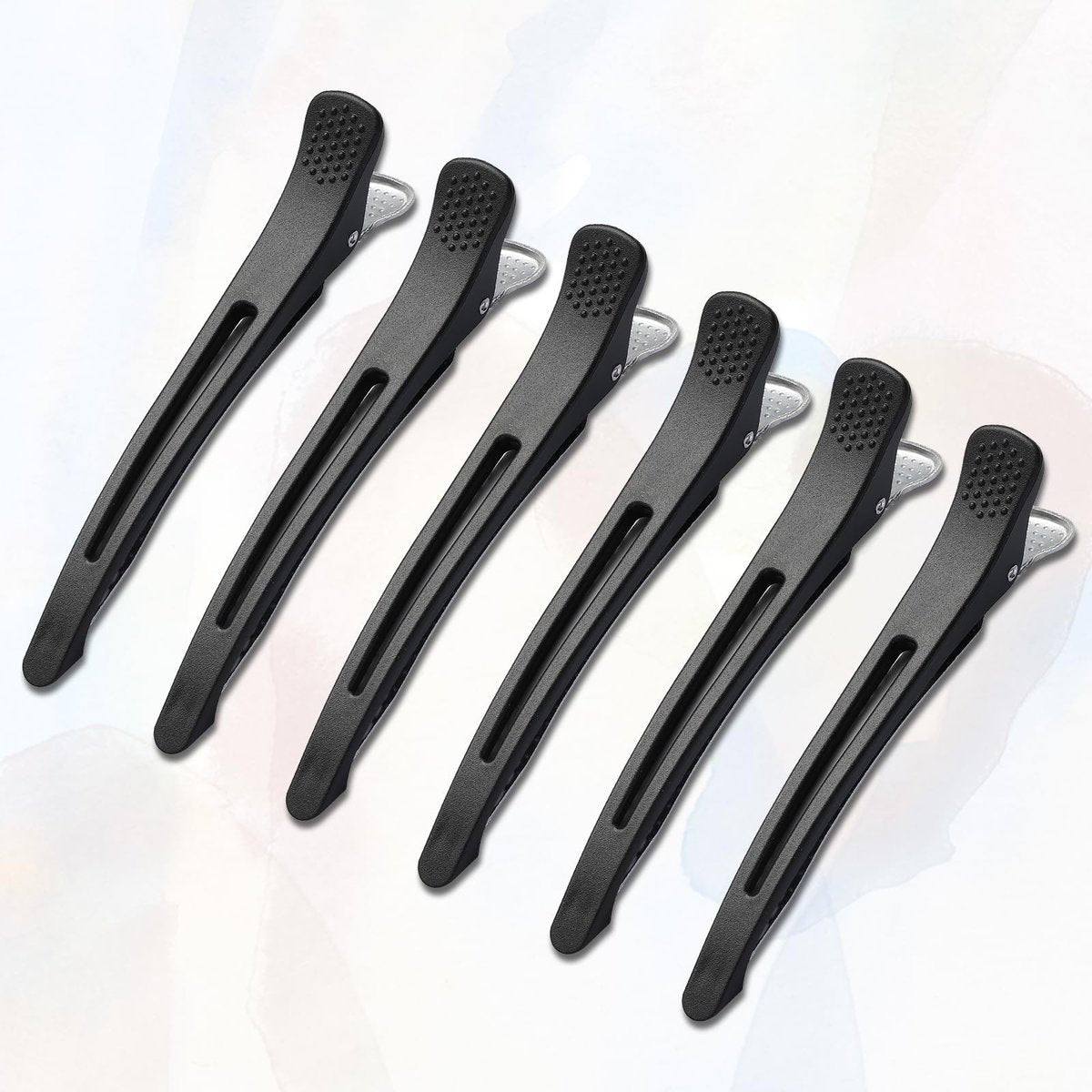 XTIIEED 6 Pack Professional Hair Clips for Styling Sectioning, Non Slip Duck Billed with Silicone Band, Hair Roller Clips No Crease - Length 4.3'' for Salon and Home Haircuts (Black) - görsel 13