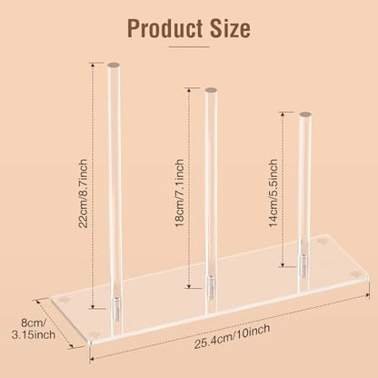 Suneerplay 3-Tiers Scrunchie Holder Stand - Clear Acrylic Hair Ties Organizer for Women and Girls