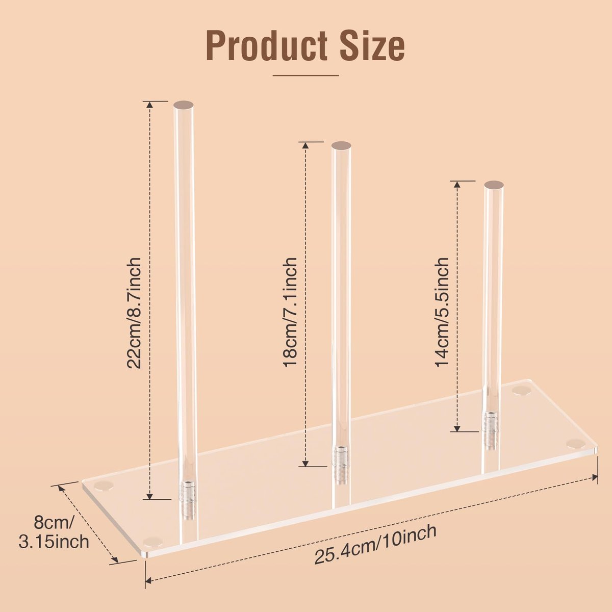 Suneerplay 3-Tiers Scrunchie Holder Stand - Clear Acrylic Hair Ties Organizer for Women and Girls - görsel 3
