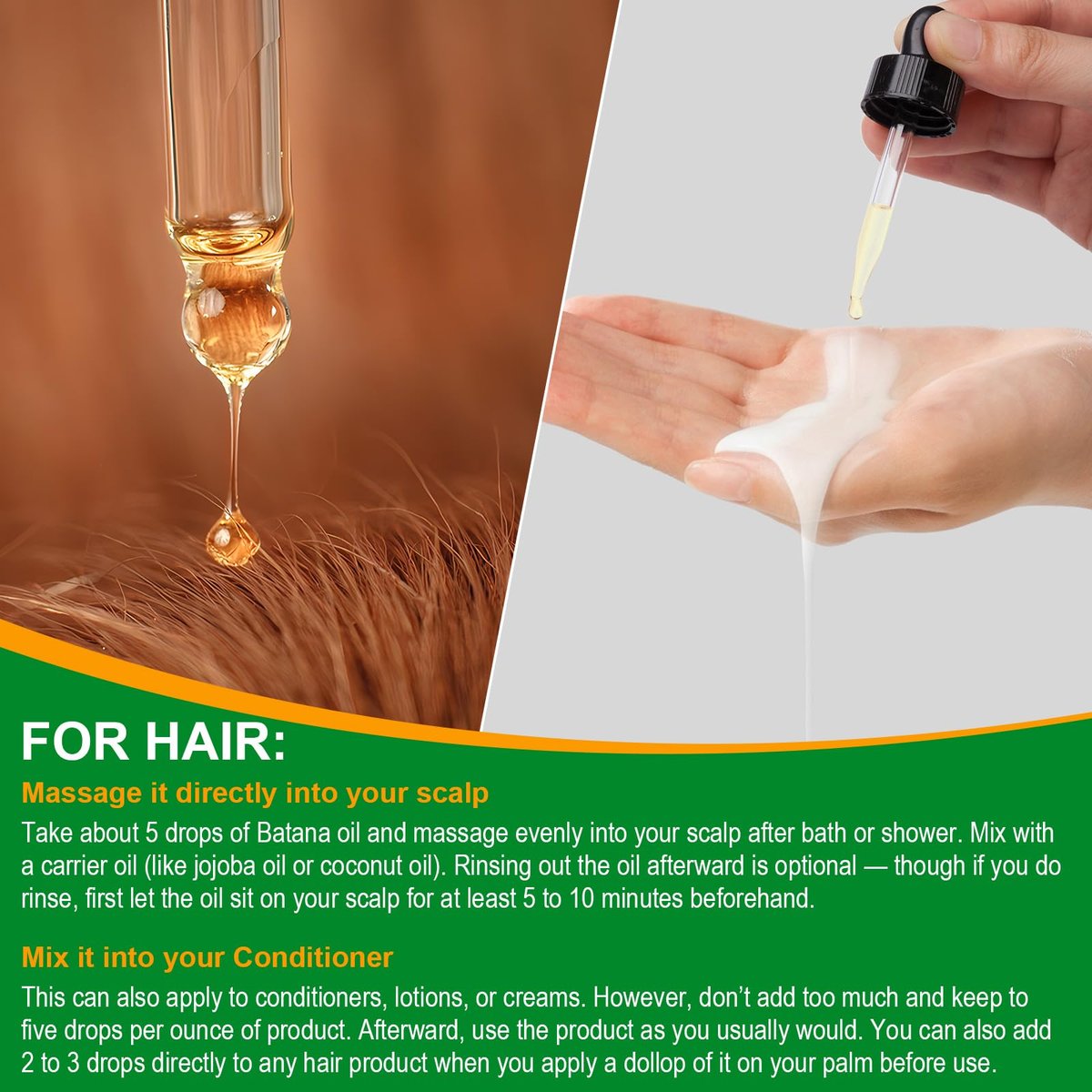 VXHDAG Batana Oil for Hair Growth and Nourishment - 2.02 fl oz with Scalp Massager, Pure & Natural for Split Ends and Radiant Skin Avelisse