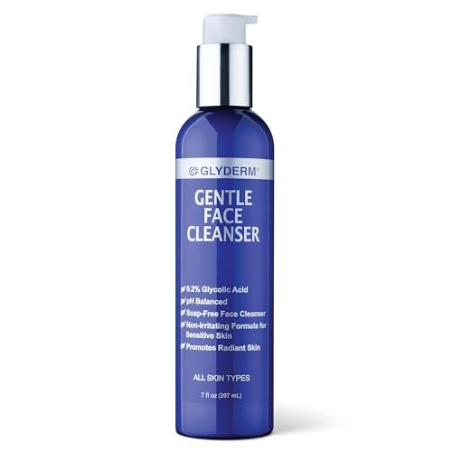 GlyDerm Gentle Face Cleanser - Soap-Free Concentrated Cleanser with 0.2% Esterified Glycolic Acid - Gentle Exfoliating Face Wash for All Skin Types - 7 oz Pump Avelisse