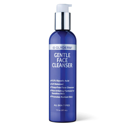 GlyDerm Gentle Face Cleanser - Soap-Free Concentrated Cleanser with 0.2% Esterified Glycolic Acid - Gentle Exfoliating Face Wash for All Skin Types - 7 oz Pump Avelisse