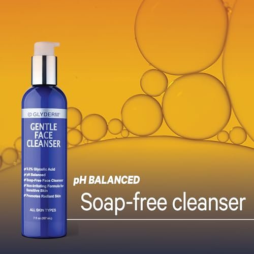 GlyDerm Gentle Face Cleanser - Soap-Free Concentrated Cleanser with 0.2% Esterified Glycolic Acid - Gentle Exfoliating Face Wash for All Skin Types - 7 oz Pump Avelisse
