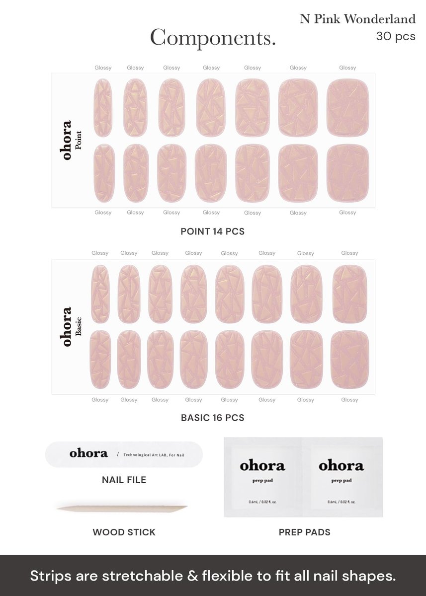 ohora Semi Cured Gel Nail Strips - N Pink Wonderland | Salon-Quality Solid Pink Gel Manicure, Easy Apply & Remove, Works with Any UV/LED Lamp - görsel 11