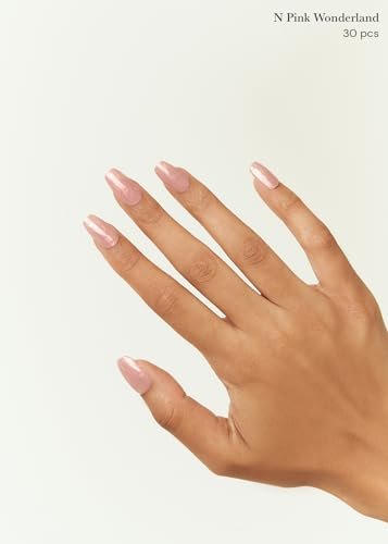 ohora Semi Cured Gel Nail Strips - N Pink Wonderland | Salon-Quality Solid Pink Gel Manicure, Easy Apply & Remove, Works with Any UV/LED Lamp