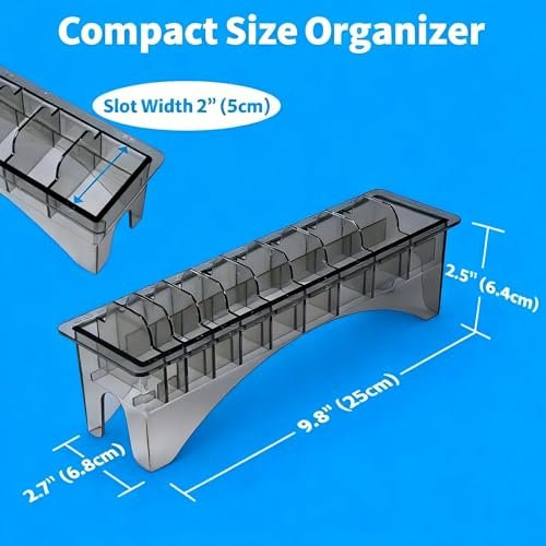 Perfitech Clipper Guard Holder Organizer - 10 Slot Sturdy Polycarbonate Rack for Trimmer Combs & Guides - görsel 6