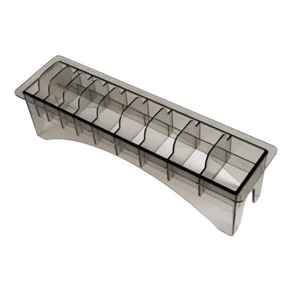 Perfitech Clipper Guard Holder Organizer - 10 Slot Sturdy Polycarbonate Rack for Trimmer Combs & Guides