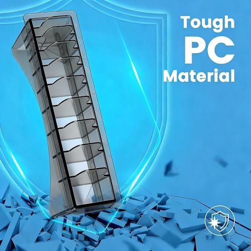 Perfitech Clipper Guard Holder Organizer - 10 Slot Sturdy Polycarbonate Rack for Trimmer Combs & Guides - görsel 4