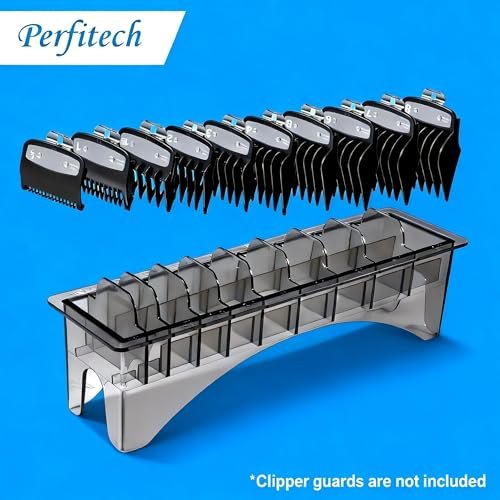Perfitech Clipper Guard Holder Organizer - 10 Slot Sturdy Polycarbonate Rack for Trimmer Combs & Guides - görsel 12