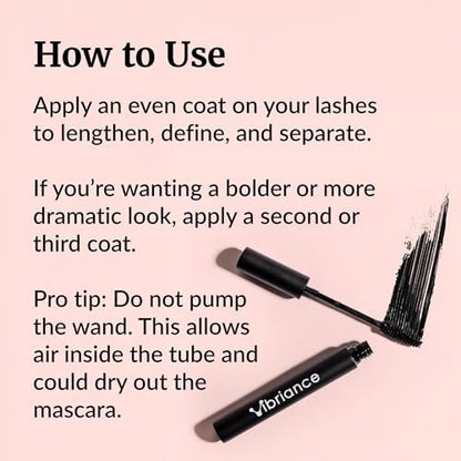 Vibriance Volumizing Tubing Mascara, Soft Black – Hypoallergenic, Moisturizing, Lifting, Long-Lasting Tube Formula for Ages 50+ Avelisse