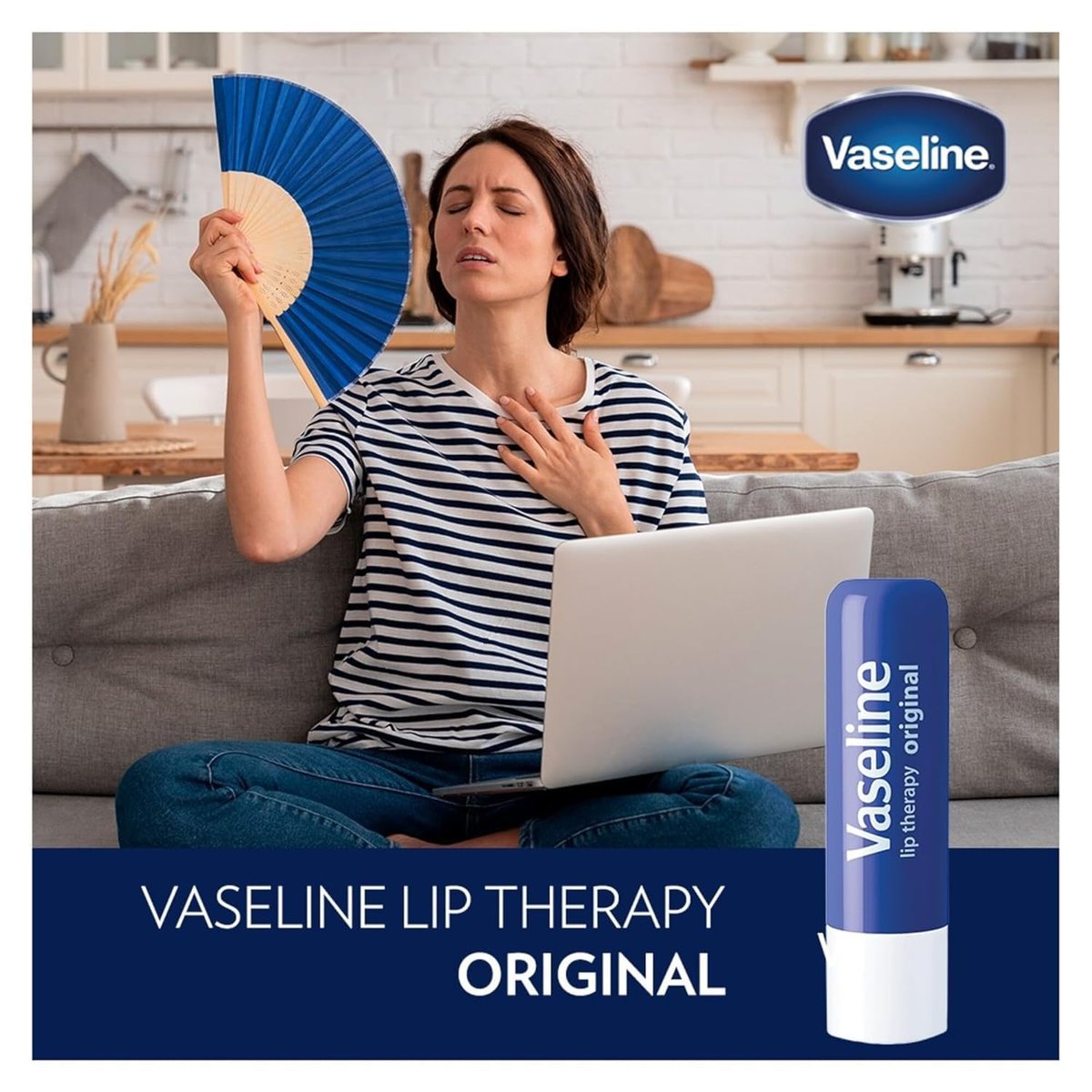Vaseline Lip Therapy Original 8-Pack – Intensive Lip Moisturizer for Dry, Cracked Lips, 0.16 oz Each - görsel 9