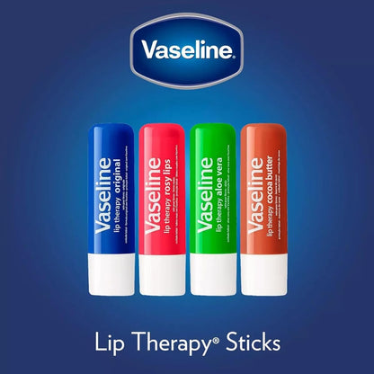 Vaseline Lip Therapy Original 8-Pack – Intensive Lip Moisturizer for Dry, Cracked Lips, 0.16 oz Each