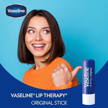 Vaseline Lip Therapy Original 8-Pack – Intensive Lip Moisturizer for Dry, Cracked Lips, 0.16 oz Each