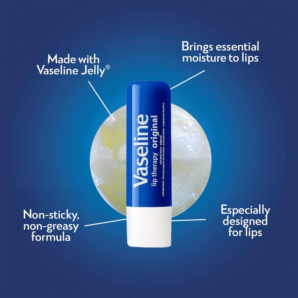 Vaseline Lip Therapy Original 8-Pack – Intensive Lip Moisturizer for Dry, Cracked Lips, 0.16 oz Each - görsel 7