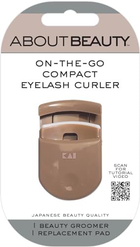 About Beauty On-The-Go Compact Eyelash Curler – Portable Travel Lash Curler with Replacement Pad, Gentle Ergonomic Design