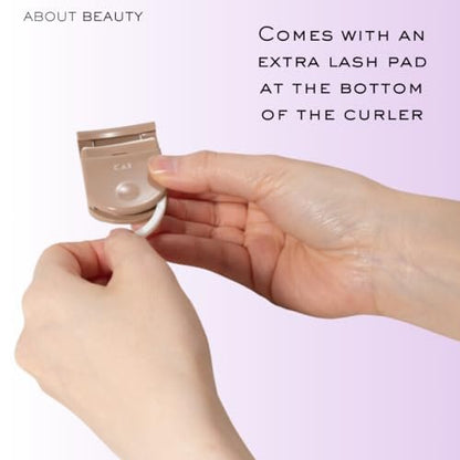 About Beauty On-The-Go Compact Eyelash Curler – Portable Travel Lash Curler with Replacement Pad, Gentle Ergonomic Design