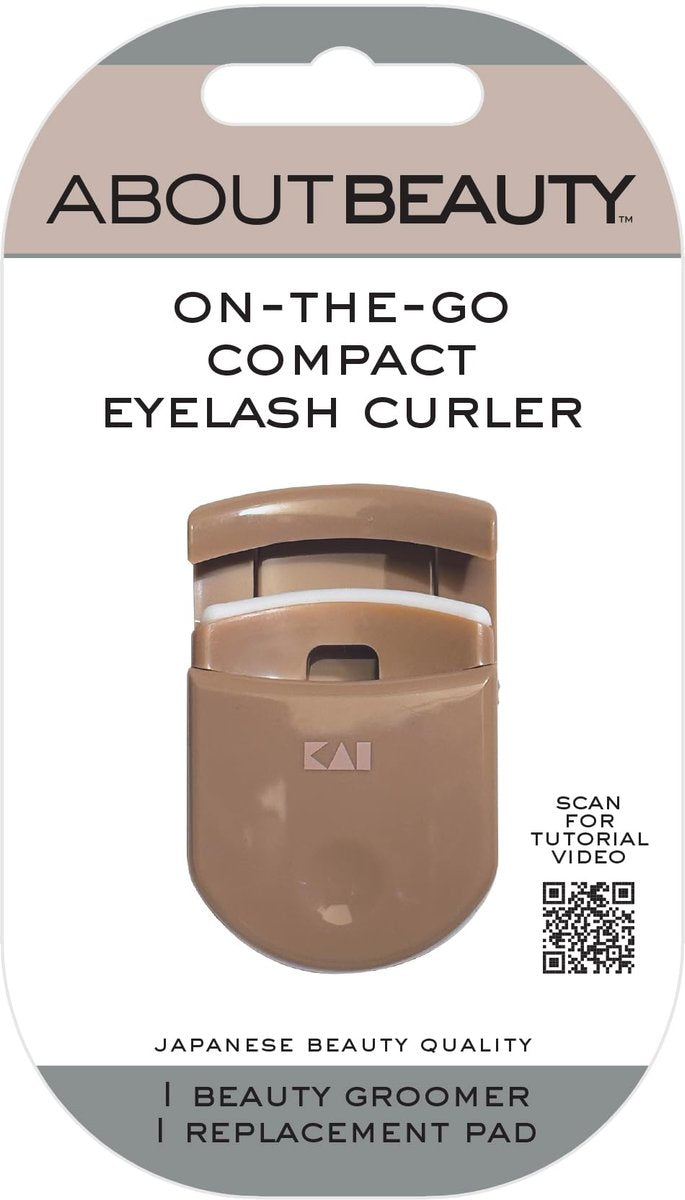 About Beauty On-The-Go Compact Eyelash Curler – Portable Travel Lash Curler with Replacement Pad, Gentle Ergonomic Design - görsel 1