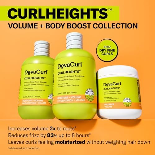 DevaCurl CurlHeights Volume + Body Boost Cream, 6 oz – Lightweight Curl Volumizer for Fine Curls Avelisse