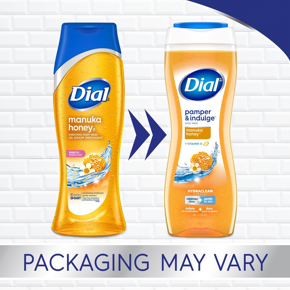 Dial Body Wash, Pamper & Indulge Manuka Honey, 21 fl oz (Pack of 4) Avelisse