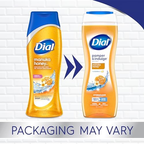 Dial Body Wash, Pamper & Indulge Manuka Honey, 21 fl oz (Pack of 4) Avelisse