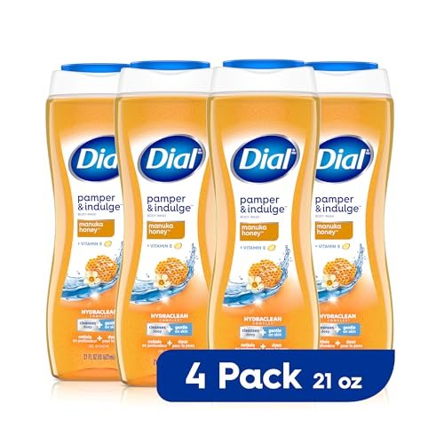 Dial Body Wash, Pamper & Indulge Manuka Honey, 21 fl oz (Pack of 4) Avelisse