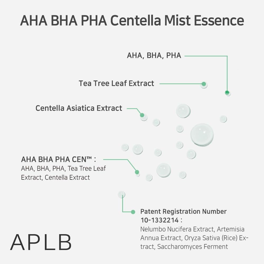 APLB AHA BHA PHA Centella Mist Essence – Exfoliating & Hydrating Korean Facial Mist with AHA BHA PHA CEN™ 23.8% - görsel 7
