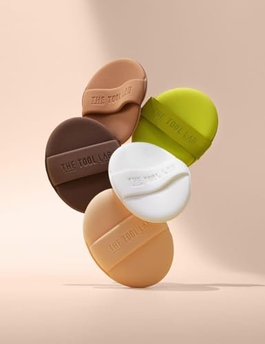 THE TOOL LAB Long-lasting Tension Puff (Glow type, Oval) - 100% Pure Rubycell Makeup Sponge for Liquid Foundation, Cushion, Shading & Blusher - 2.6 inch Avelisse