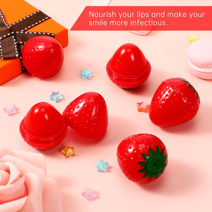 Dimsile 12-Pack Cute Strawberry Lip Balm – Moisturizing, Plumping & Hydrating Lip Protector for Women – Valentines Gift Avelisse