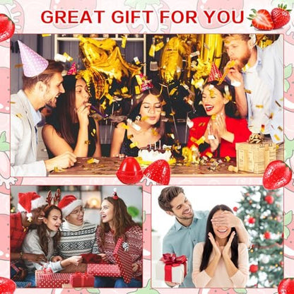 Dimsile 12-Pack Cute Strawberry Lip Balm – Moisturizing, Plumping & Hydrating Lip Protector for Women – Valentines Gift Avelisse