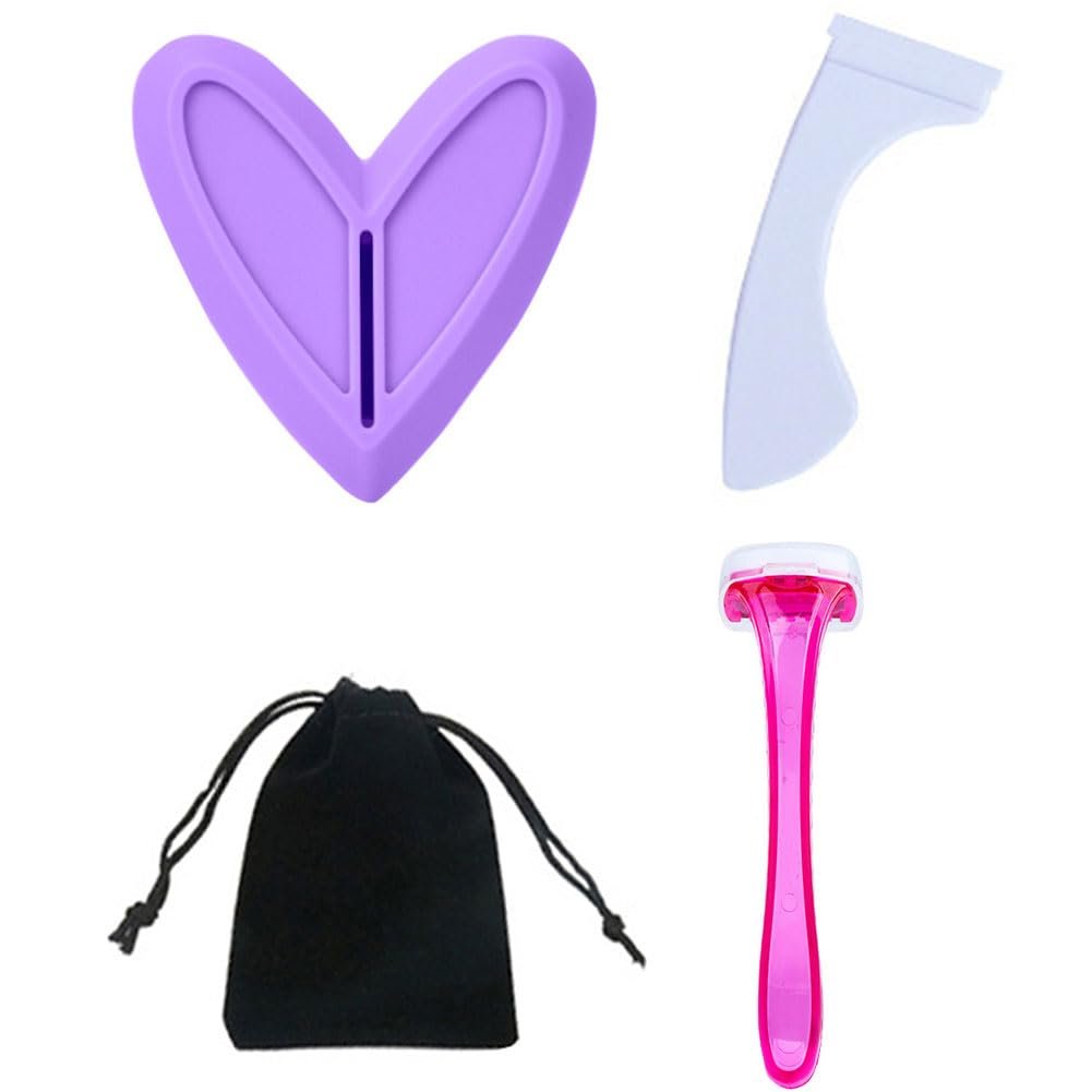 BFLCTTBD Pubic Hair Trimmer Stencil - Bikini Template for Precise Shaving, Private Area Style Shape Tool (Purple) - görsel 1